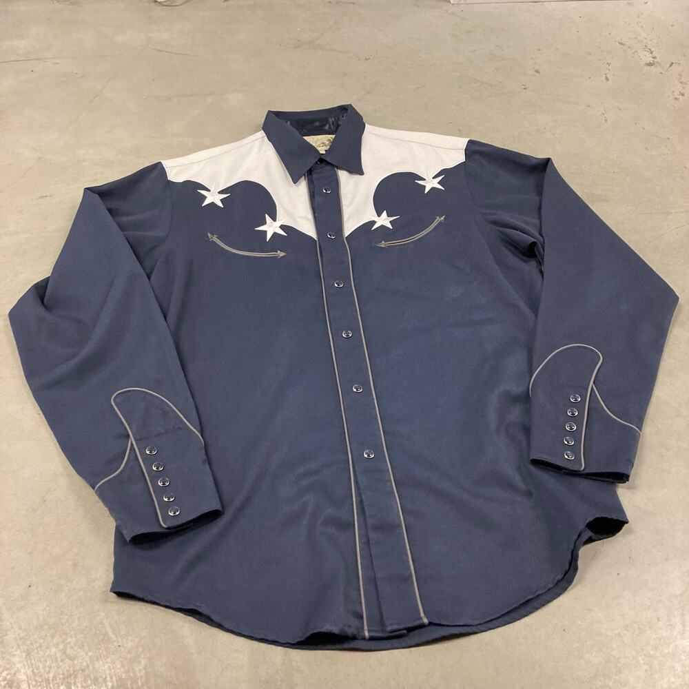 Roper two tone pearl snap western button shirt